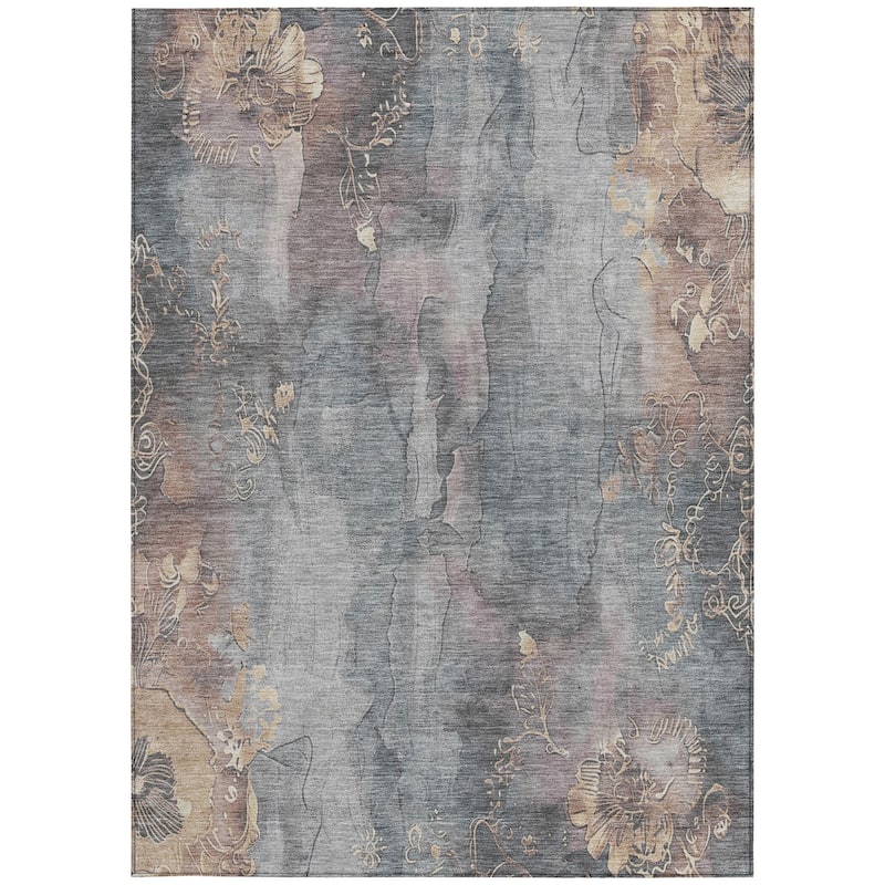 HomeRoots Floral Transitional Rectangle Outdoor Rug