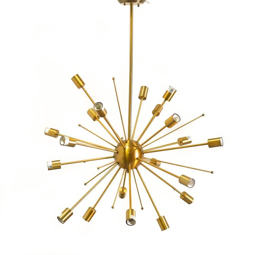 Edisonna II Gold Sputnik Twenty Bulb Chandelier - 30"W x 38"D x 38"H