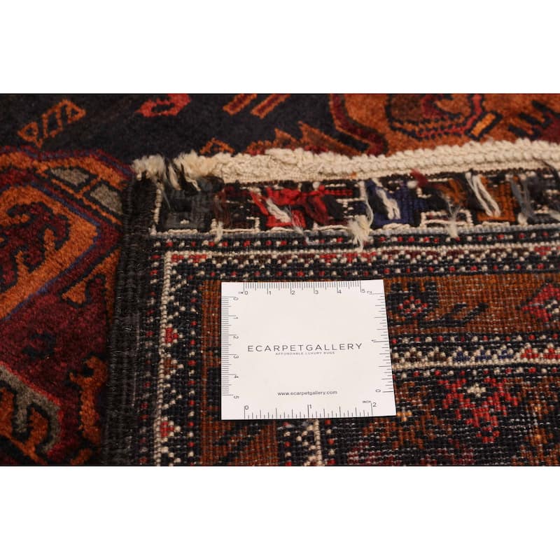 Teimani Black, Orange Rug 3'10" x 7'1" - 3'10 x 7'1