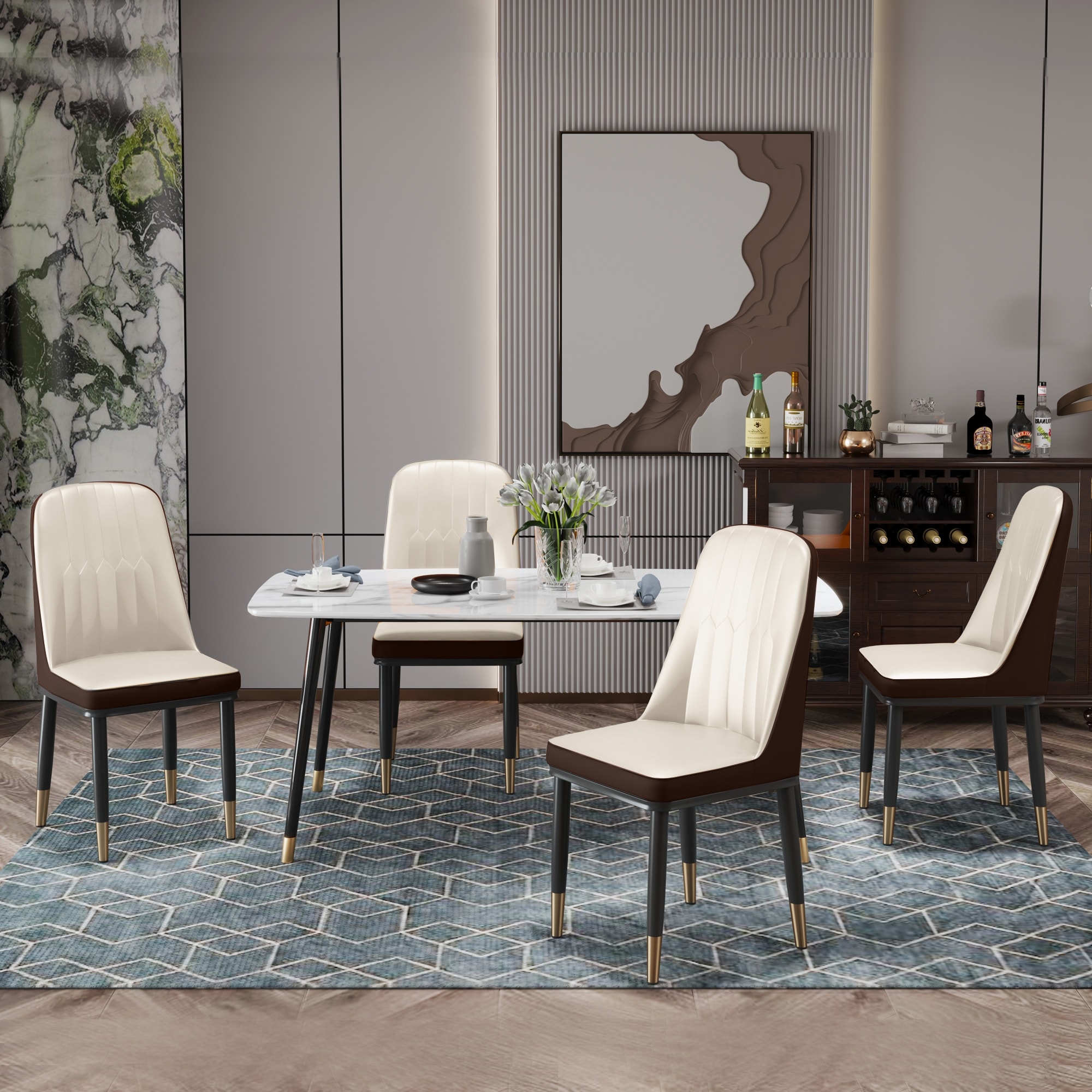 Dining table with deals bucket chairs