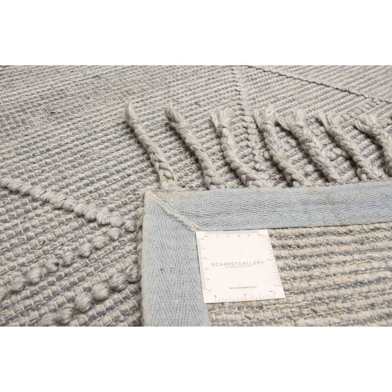 ECARPETGALLERY Braid weave Sienna Grey Wool Rug - 5'1 x 8'1