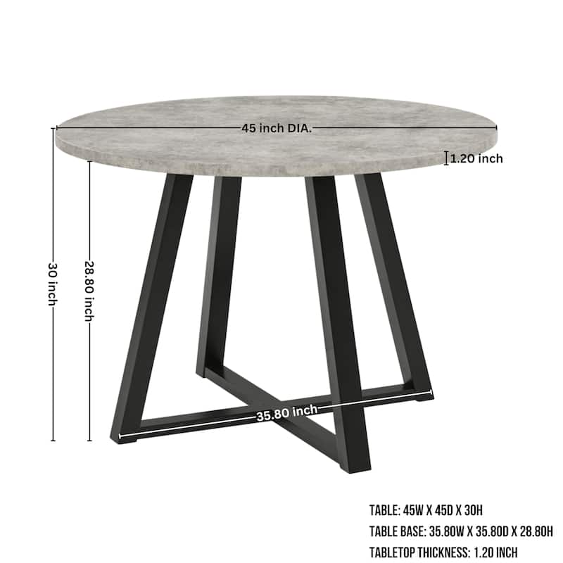 Roundhill Furniture Edo 5-Piece Dining Set, Round Table with 4 Upholstered Chairs,