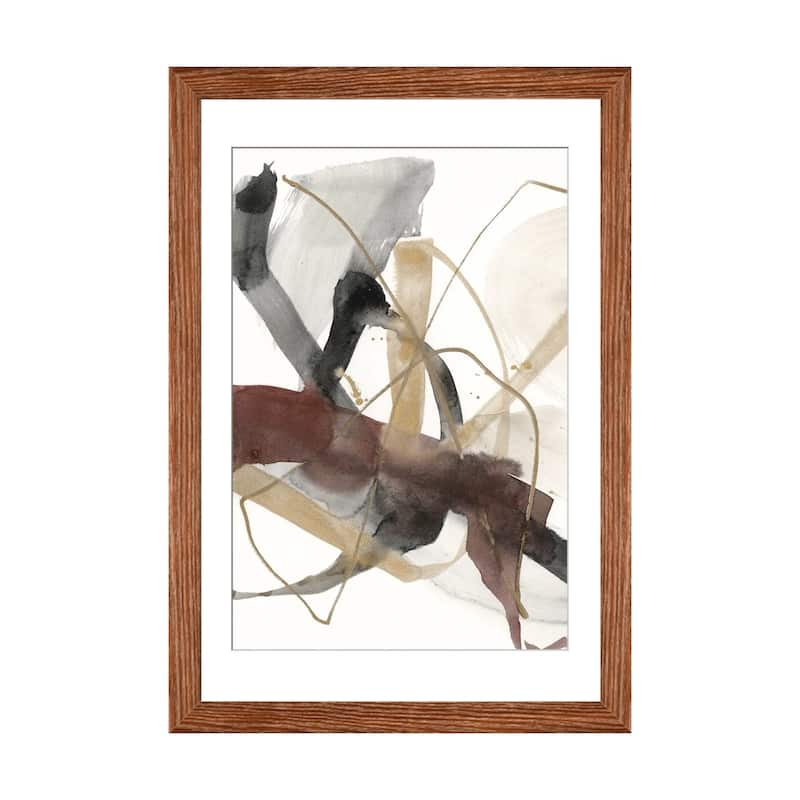 iCanvas "Burgundy Interjection I" by Jennifer Goldberger - Walnut - 32x24x1