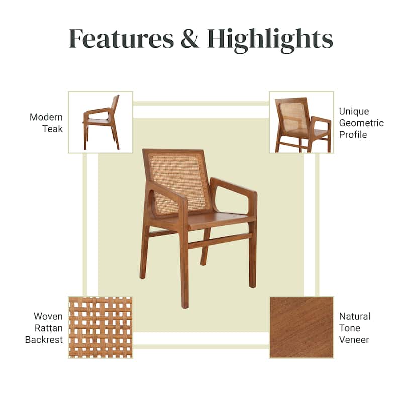 NPD Furniture Davina Teak Dining Side Arm Chair