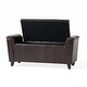 preview thumbnail 9 of 17, Alden Tufted Faux Leather Armed Storage Ottoman Bench by Christopher Knight Home