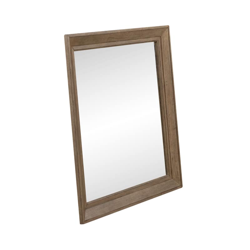 Grandpa's Cabin Rustic Wood Framed Mirror - Aged Oak or Sandstone - Width 42" x Depth 2" x Height 42"
