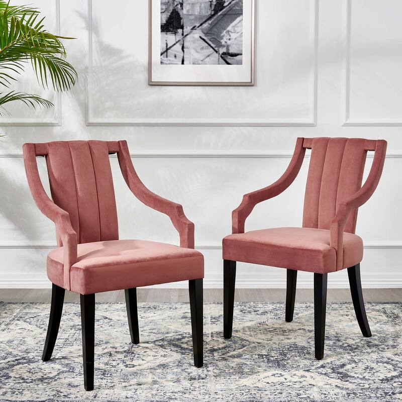Virtue Performance Velvet Dining Chairs - Set of 2 - Dusty Rose