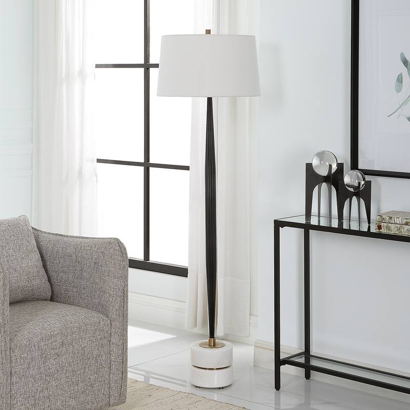 Uttermost Miraz Iron Floor Lamp - 19" dia x 65.75"