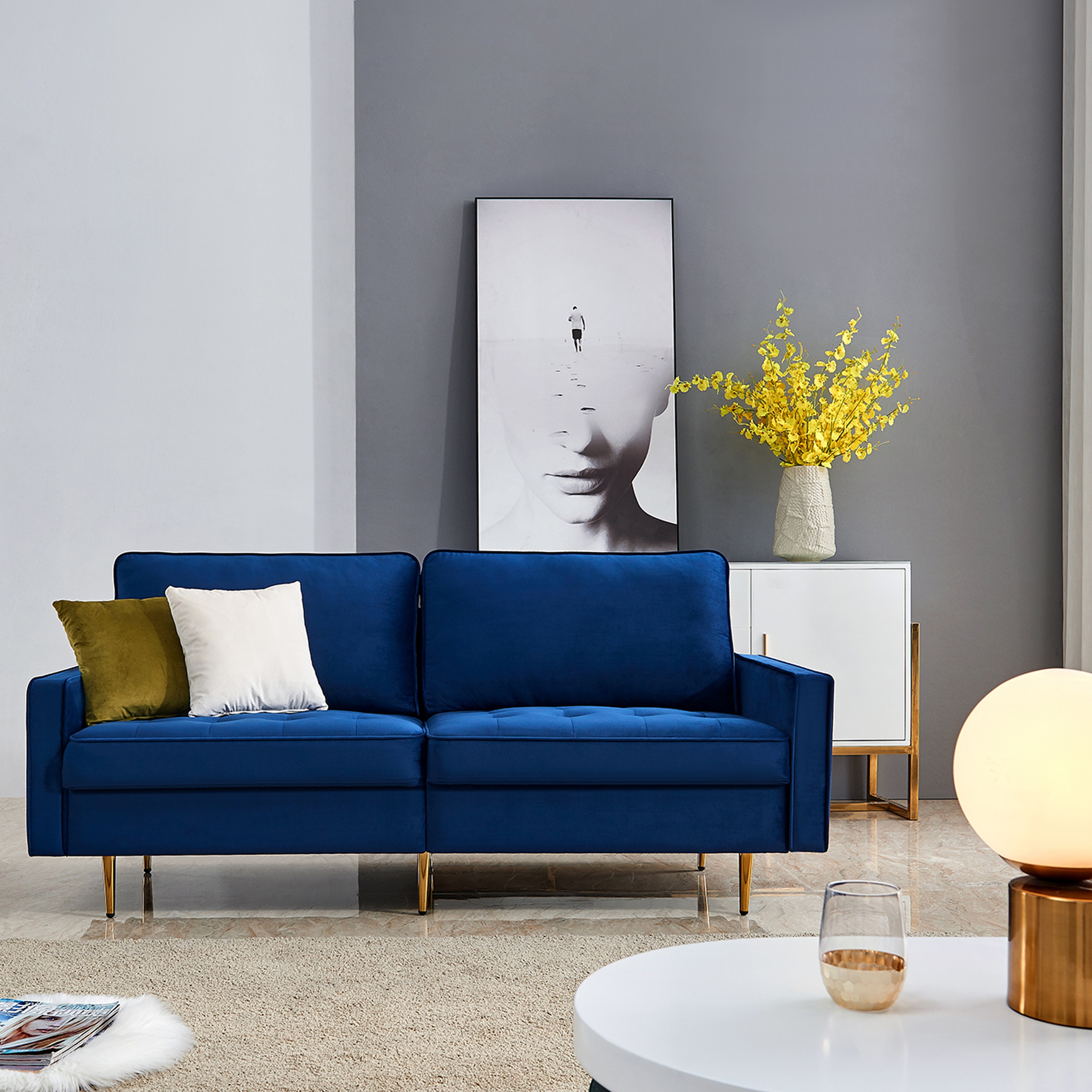 High end velvet sofa sale