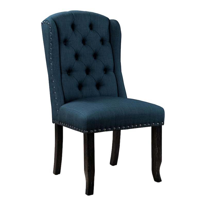 Tays Tufted Linen Wingback Dining Chairs (Set of 2) by Furniture of America