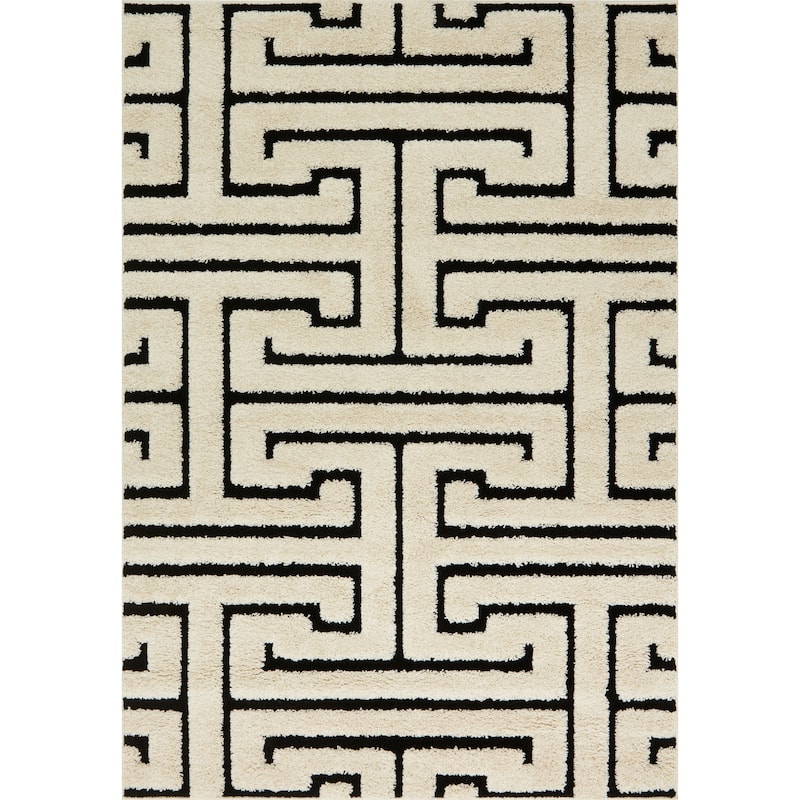 Alexander Home Julian Modern Greek-Key Shag Area Rug