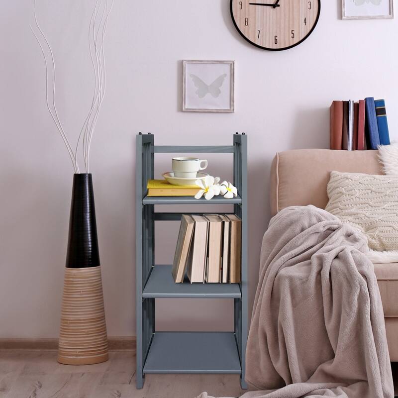 3-Shelf Folding 14-inch Wide Bookcase