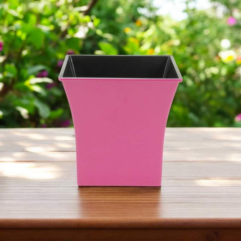 HomeRoots 7" Hot Pink Recycled Plastic Indoor Outdoor Novelty Pot Planter - Hot Pink