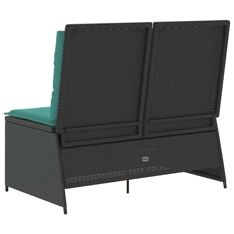 vidaXL Garden Bench with Cushion Brown Poly rattan - 26 x 43 x 37