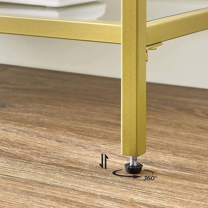 51” Console Table with Tempered Glass and Steel Frame Design Stylish and Functional Home Furniture - 11.8"D x 51.2"W x 28.7"H