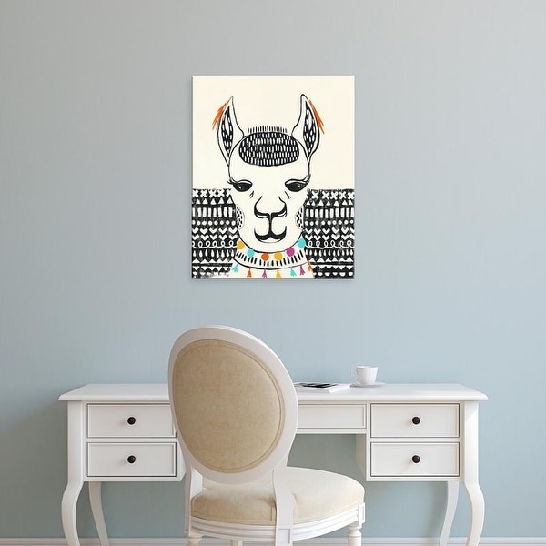 Easy Art Prints Chariklia Zarris's 'Party Llama IV' Premium Canvas Art
