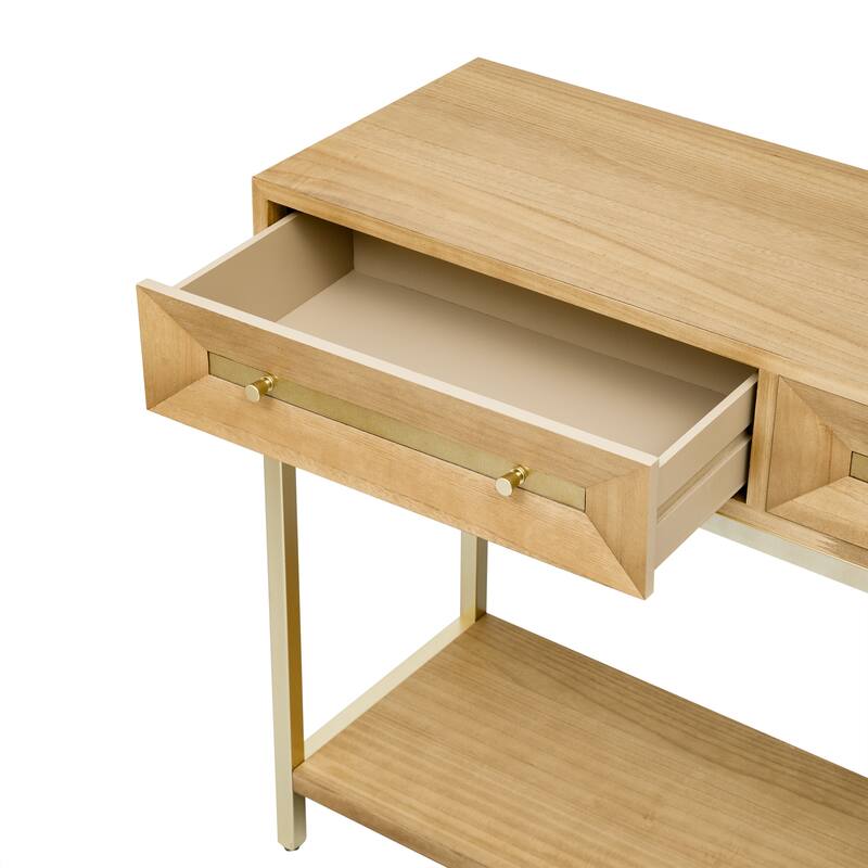 Retro Console Table with Striking Geometric Design for Entryway