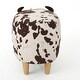 preview thumbnail 5 of 9, Velvet Cow-Shaped Ottoman,Cute Wood Foot Stool Shoes Changing Seat with Cushioned