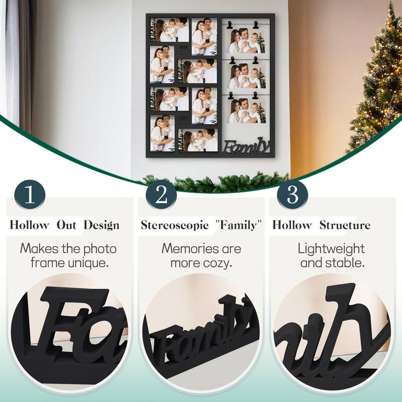 11 Opening Multi Compartment Display Photo Frame