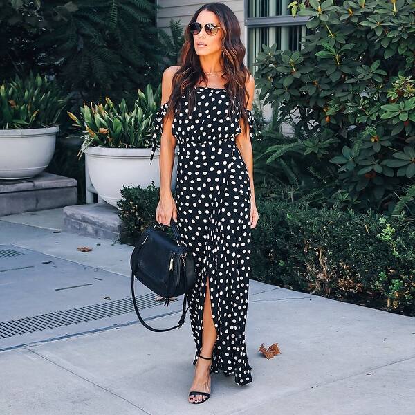Shop 2019 New Womens Clothing Tube Top Print Polka Dot Sexy Dress