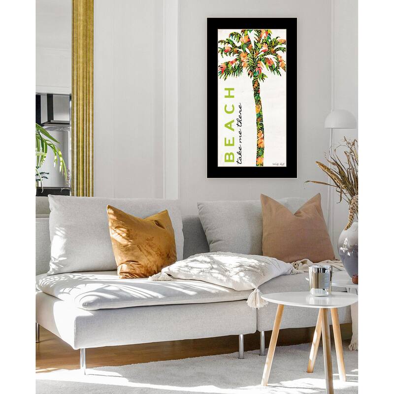 TrendyDecor4U Contemporary "Beach, Take Me There" Framed Print Wall Art