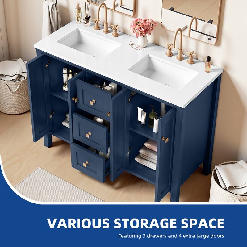 Moasis 47" Double Bathroom Vanity with Sink Set