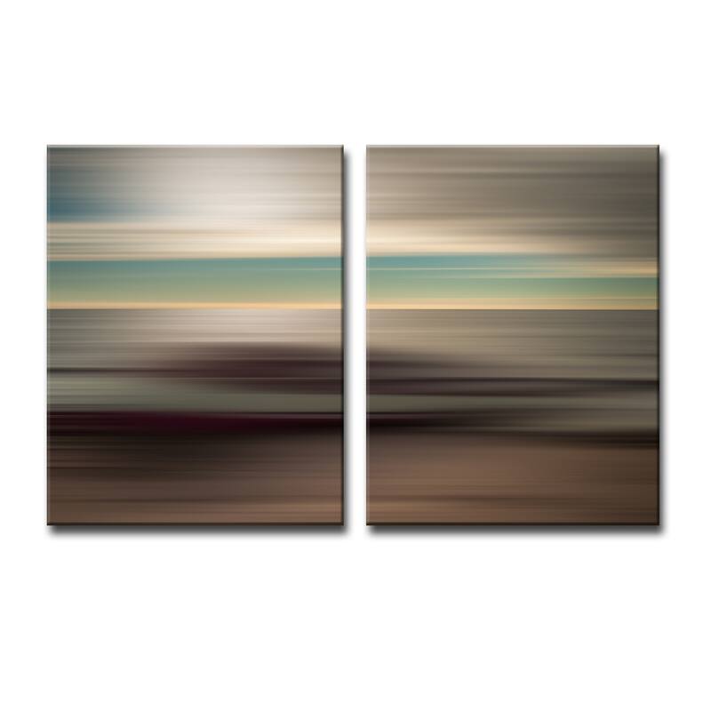 Blur Stripes XLI' 2-Piece Wrapped Canvas Wall Art Set