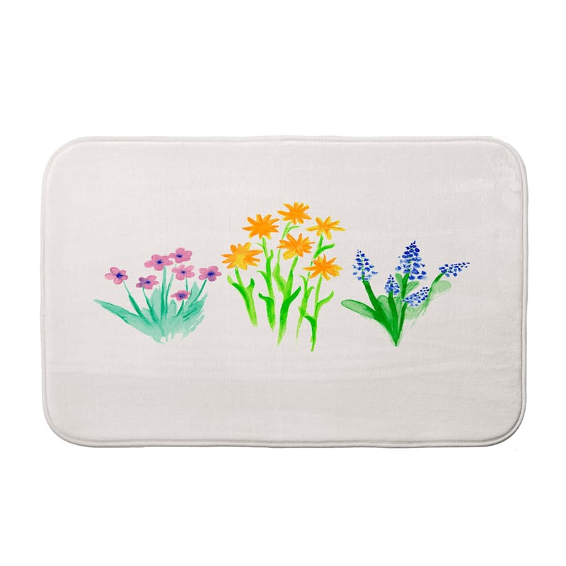 Flower Trio Bath Mat - 17 x 24 - Pink