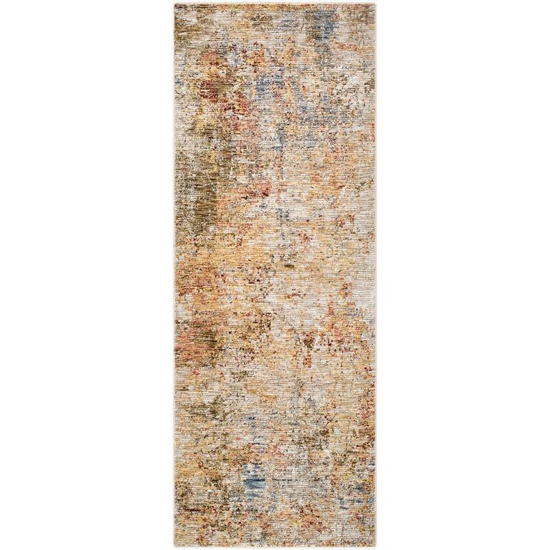 Livabliss Casual Naila Abstract Area Rug - 2'7" x 10' - Rust Multi