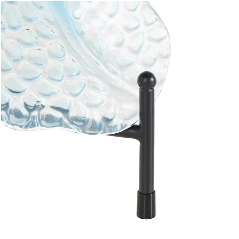 Blue Glass Ombre Decorative Plate Charger with Spotted Texturing