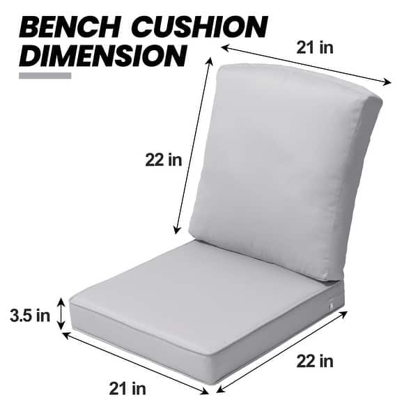 dimension image slide 10 of 14, 21 W x 22 D in. Deep Seat Outdoor Cushion Set by Crestlive Products