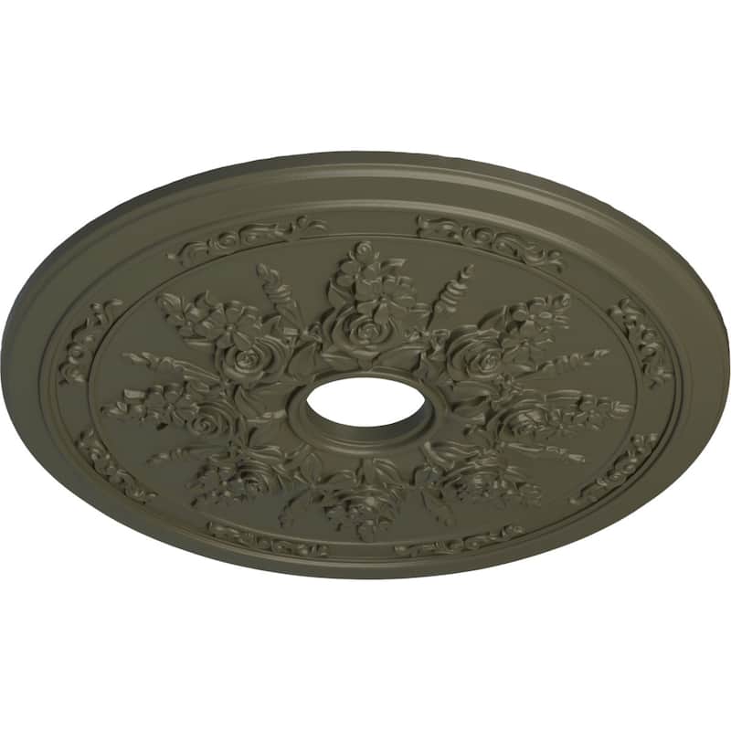 23 5/8"OD x 4"ID x 1 1/2"P Rose and Ribbon Ceiling Medallion