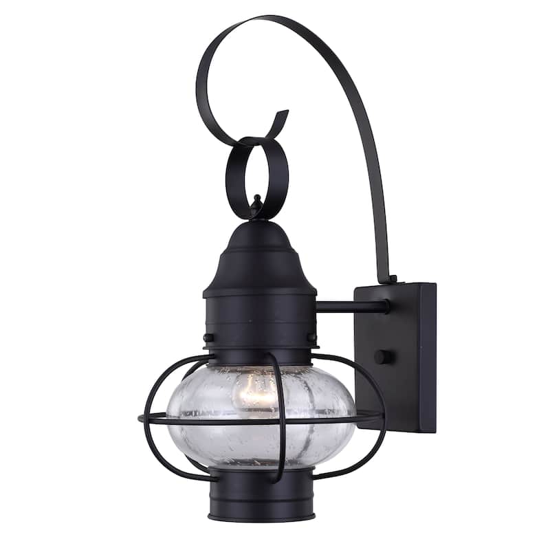 1- Light Outdoor Wall Lantern Light - 9"x10.72"x17.51" - 9"x10.72"x17.51" - Matte Black
