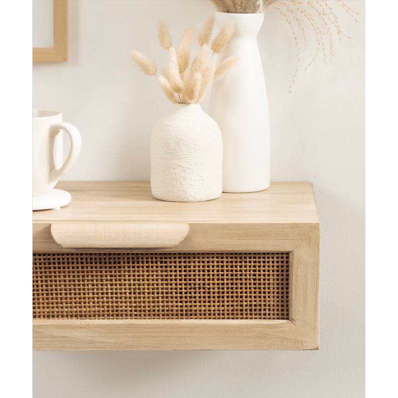 Kate and Laurel Ori Floating Side Table Rattan