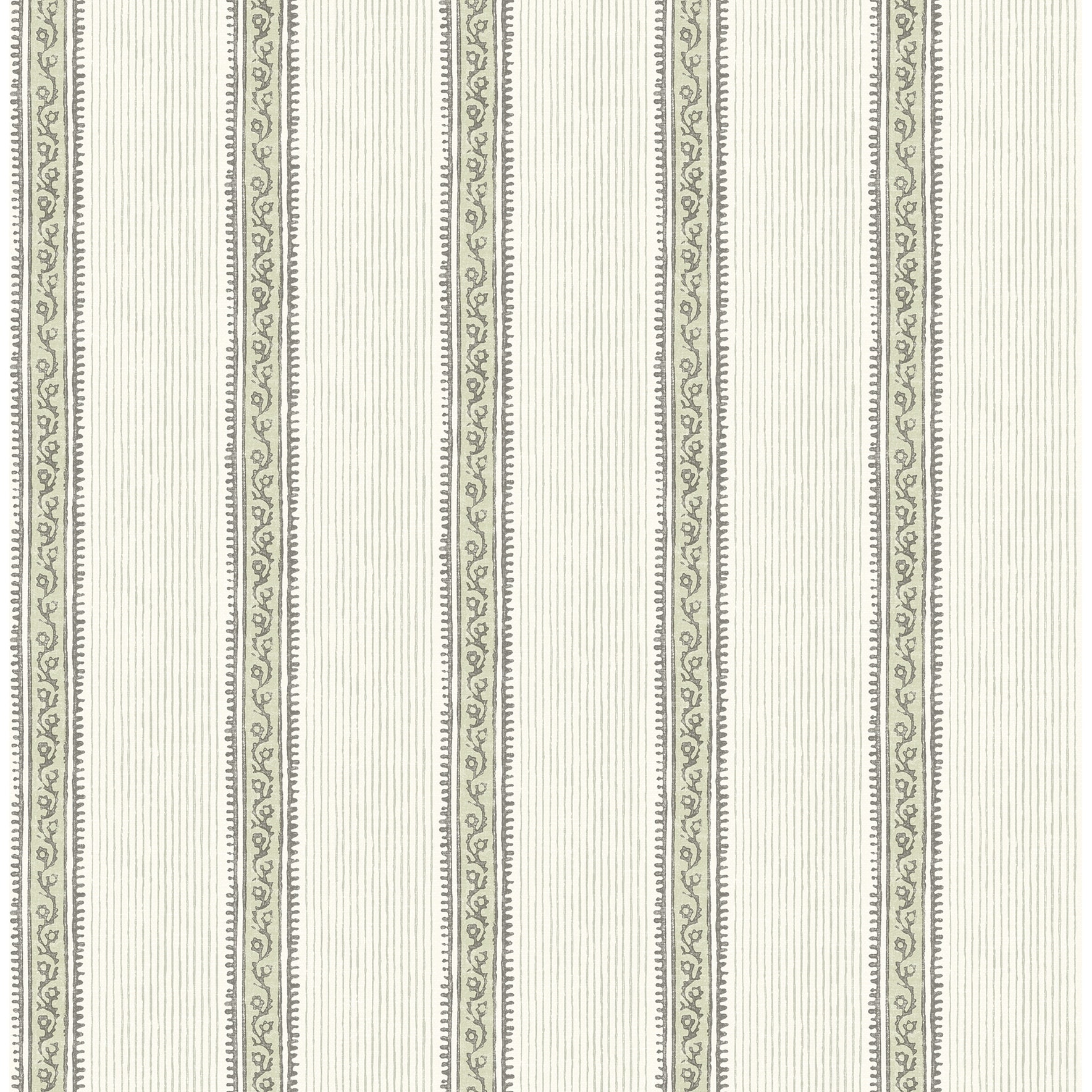 Chesapeake Mandevilla Green Vine Stripe Wallpaper