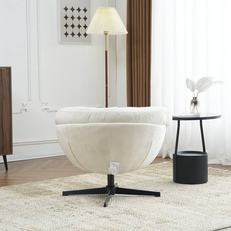 Ergonomic Chenille Office Chair Swivel Chair, Rotating Chair Club Chair Accent Chair with Removable Cushion