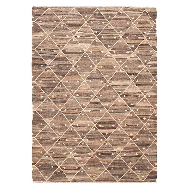 Sivas Brown Kilim 6'11" x 9'11" - 6'11 x 9'11 - Brown - 6'11 x 9'11