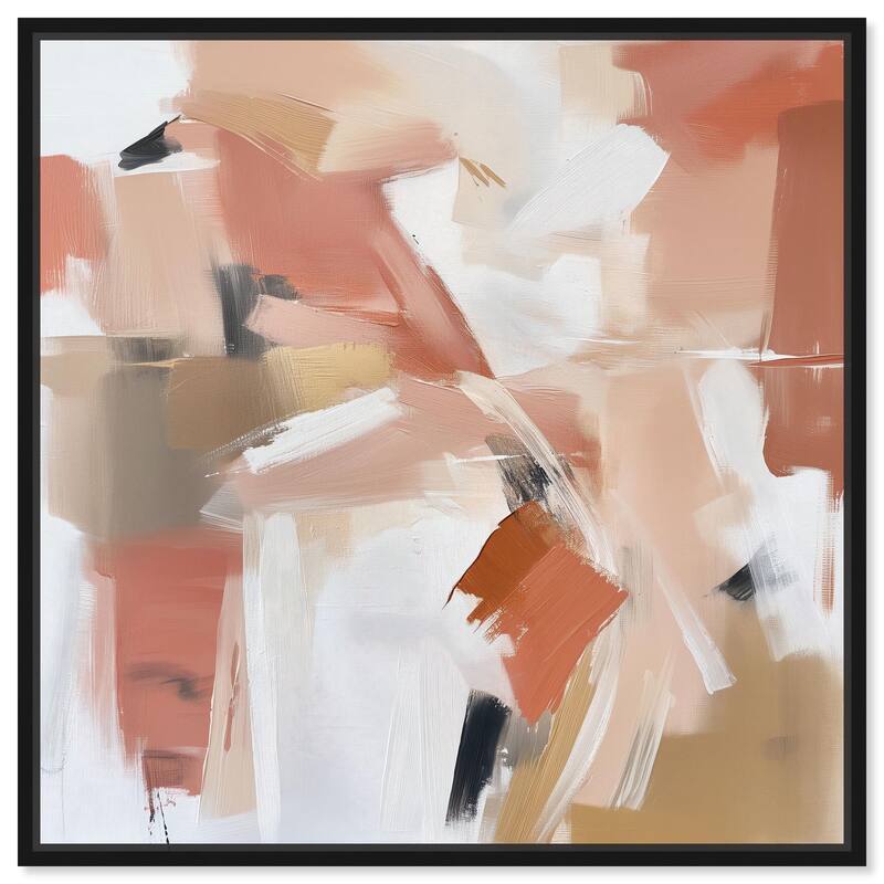 Rose and Rust I Canvas by Art Remedy - 16" x 16" - Black