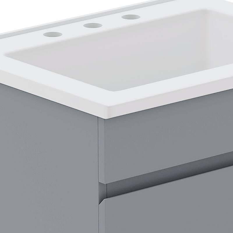 Moasis 25'' Free-Standing Bathroom Vanity with SMC Top and Cabinets