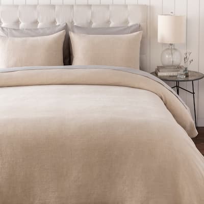 Livabliss Suzzy Solid Linen Duvet Cover Set