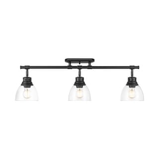 Yep by Golden Lighting Duncan 3-light Semi-Flush Mount in Matte Black and Clear Glass - Matte Black - 3-Light Semi-flush