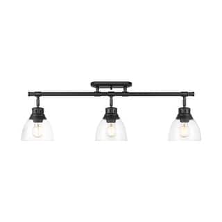 Yep by Golden Lighting Duncan 3-light Semi-Flush Mount in Matte Black and Clear Glass - Matte Black - 3-Light Semi-flush