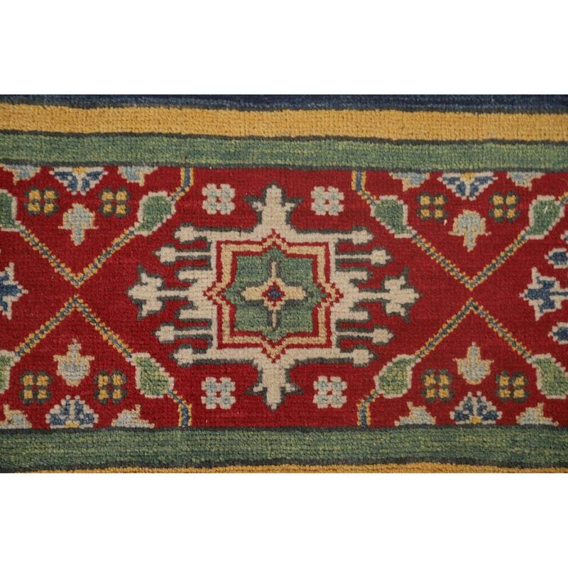 Striped Kazak Area Rug Handmade Wool Carpet - 9'9"x 12'3"