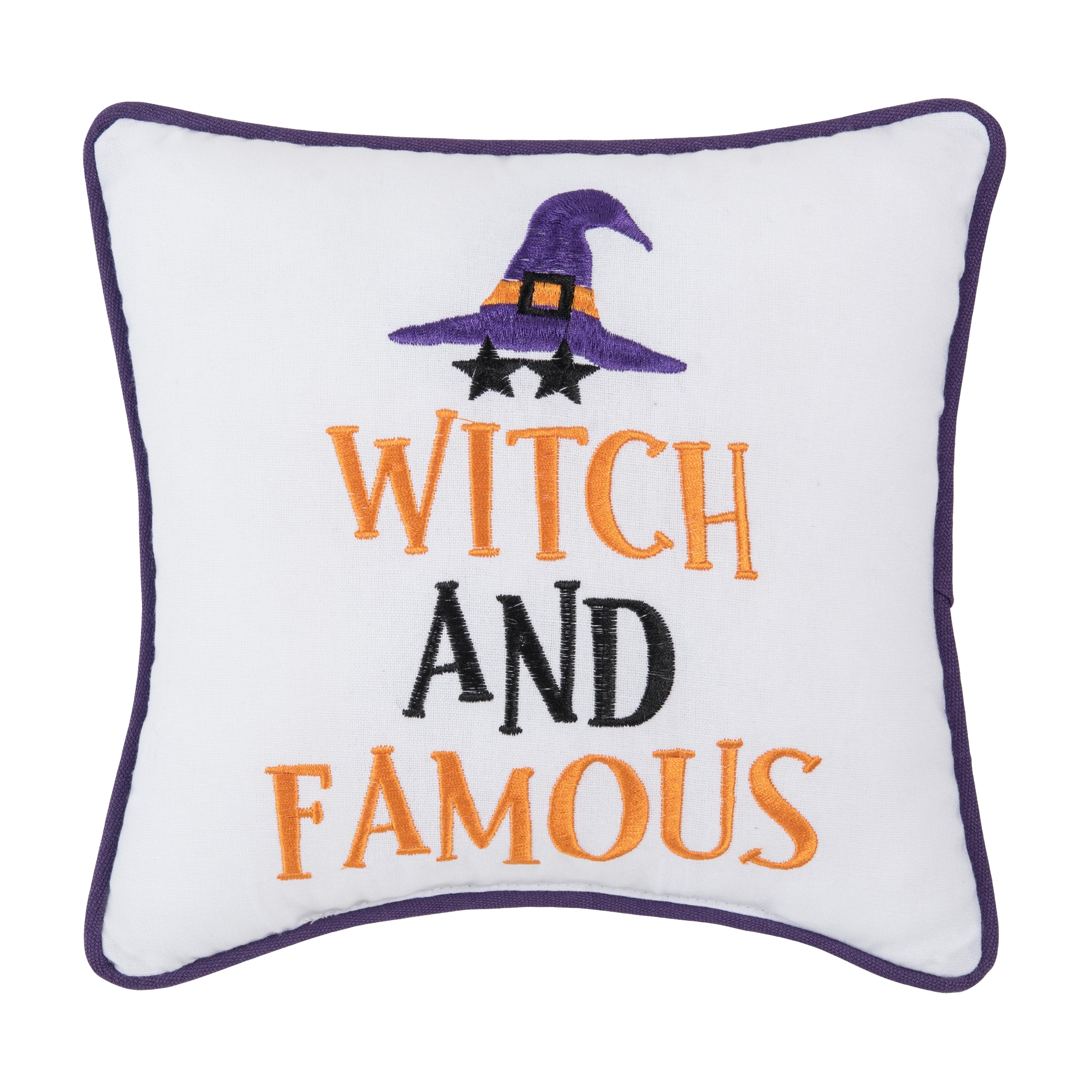 10" x 10" Witch And Famous Halloween Small Petite Throw Pillow