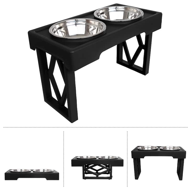 PETMAKER Elevated Dog Bowl Stand - Adjustable Stand and Dog Bowls