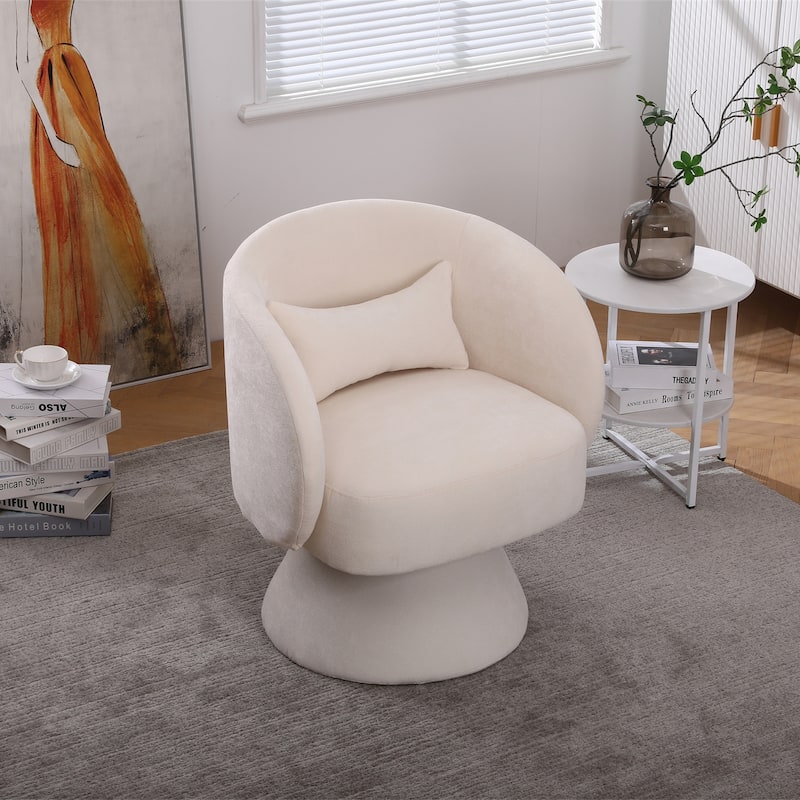 Round Fabric Swivel Accent Chair