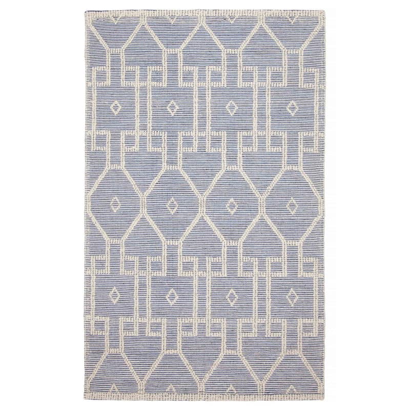ECARPETGALLERY Braid weave Sienna Navy Wool Rug - 5'0 x 8'0 - Navy - 5'0 x 8'0