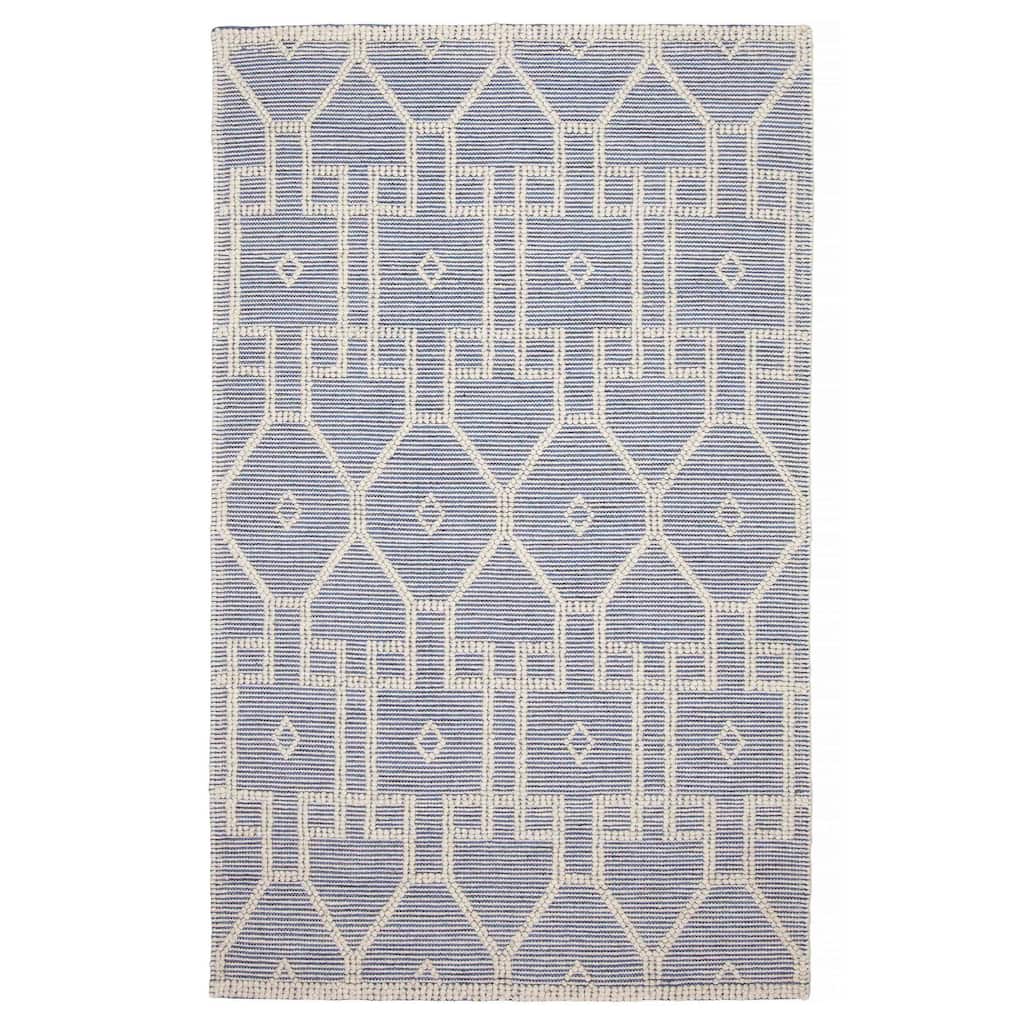 ECARPETGALLERY Braid weave Sienna Navy Wool Rug - 5'0 x 8'0