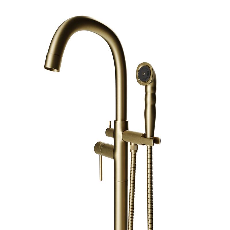 Neptune Single Handle Floor Mounted Gooseneck Freestanding Tub Filler