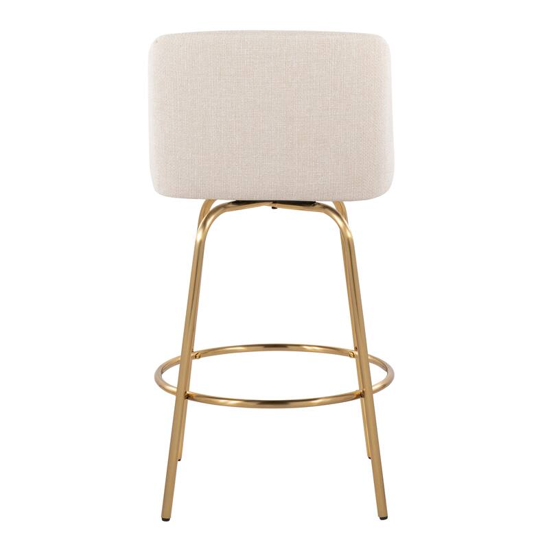 Silver Orchid Vallberga 26" Counter Stool with Gold Metal Base (Set of 2)